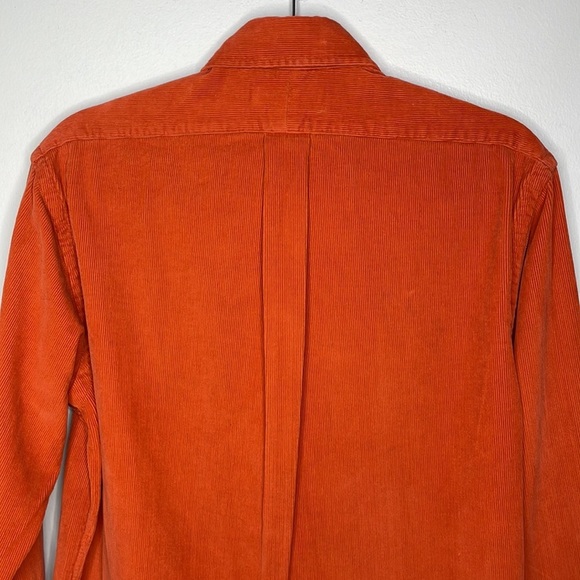 Vintage Ralph Lauren Mens Size M Orange Corduroy Long Custom Fit Button Down - Picture 9 of 11